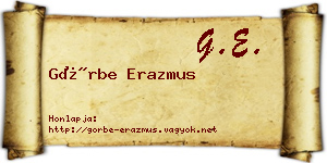Görbe Erazmus névjegykártya